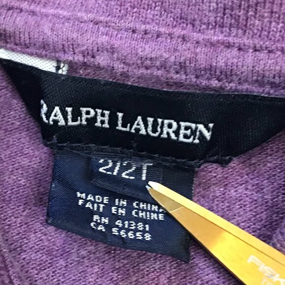 Ralph Lauren Purple Polo Dress Girls Size 2T 100% Pique Cotton Ruffled Hem - Picture 5 of 9